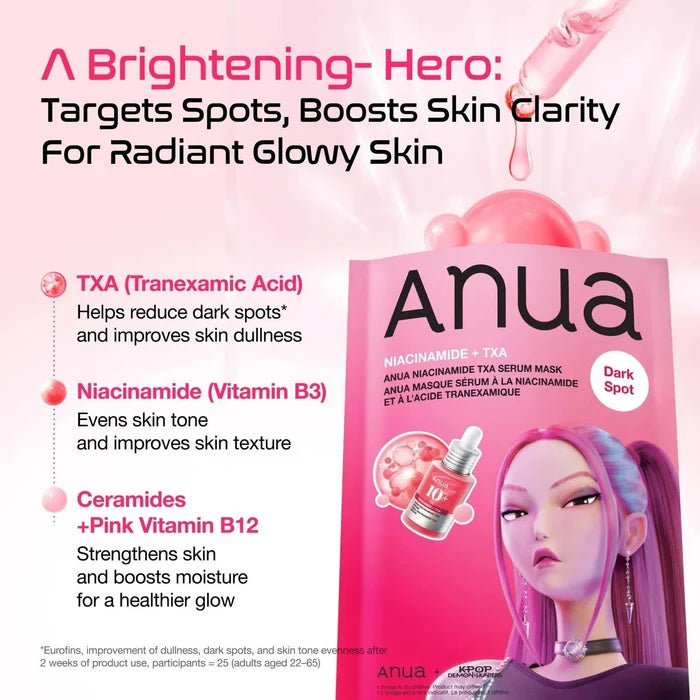 Anua KPOP Demon Hunter Niacinamide TXA Serum Mask (1 Sheet) قناع مصل أنوا كيبوب شيطان هنتر نياسيناميد TXA - Princess Cosmetics Qatar