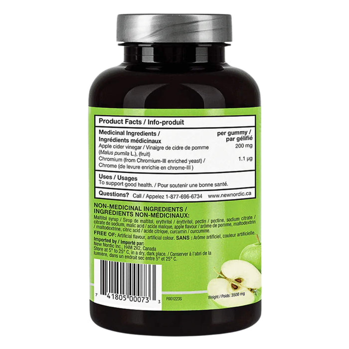 Bottle Back of New Nordic Apple Cider™ Gummies - 60 Gummies