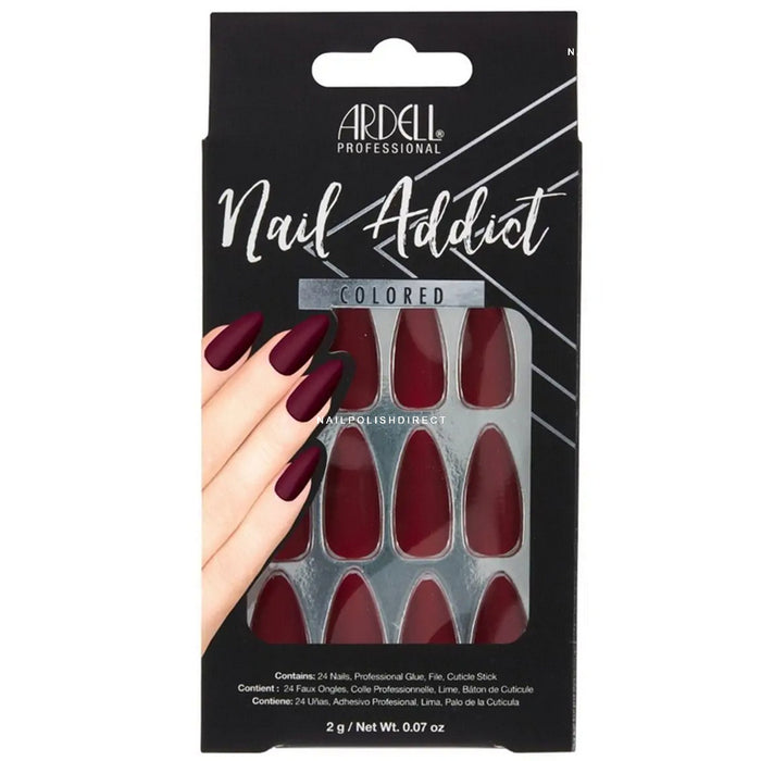 Ardell Nail Addict Solid False Nails - Bordeaux