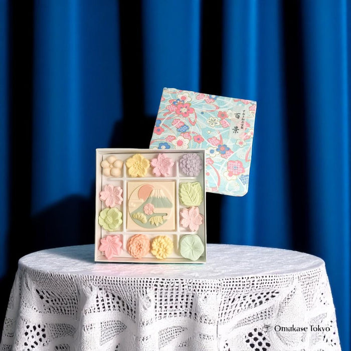 Baikodo Hyakkei Wasanbon Dry Sweets Mt. Fuji Chiyo Box