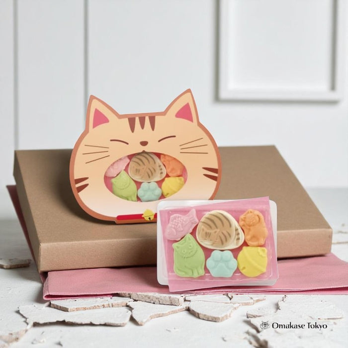 Baikodo Sanuki Wasanbon Dry Sweets Tora Neko Cat