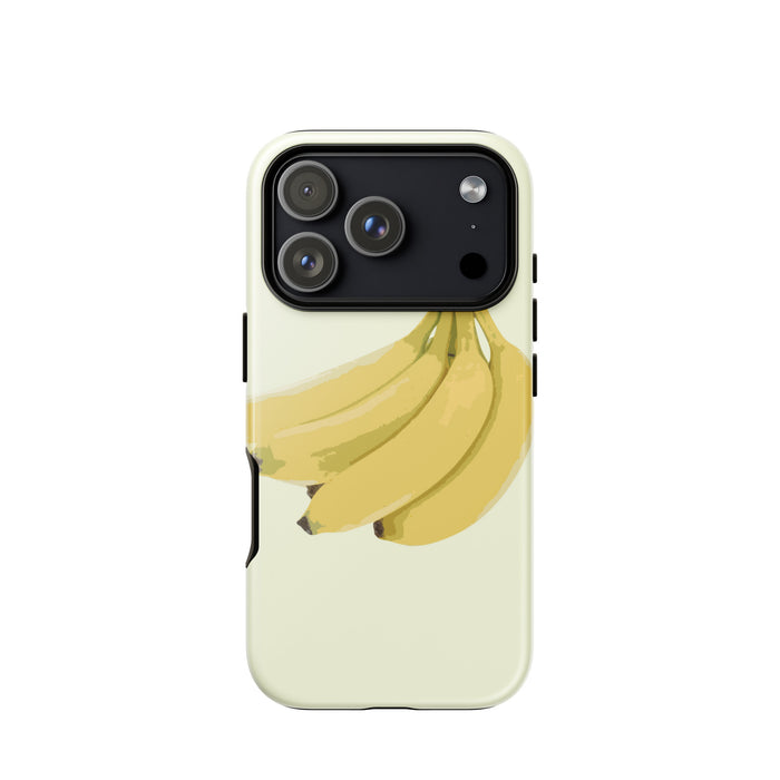 Phone case with a design of bananas on a light background