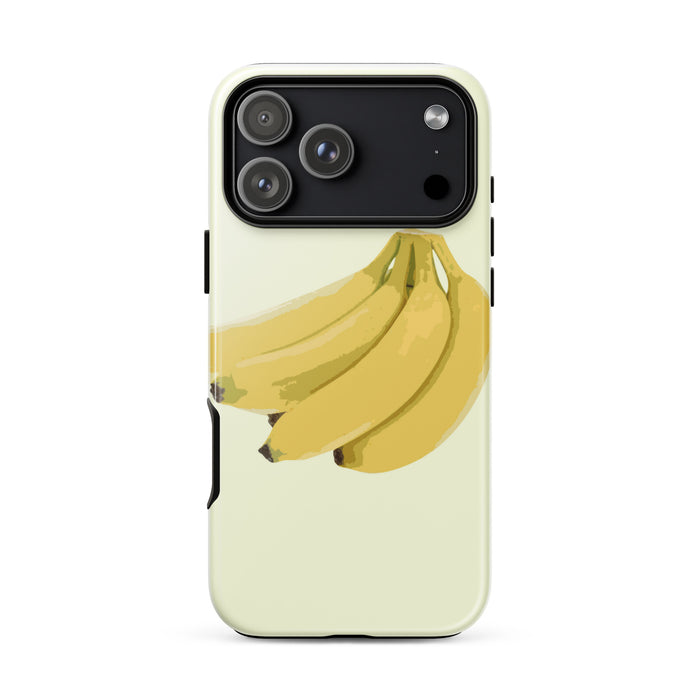 Phone case with a design of bananas on a light background