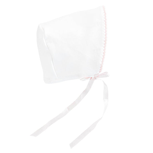 BCC Girl Bonnet with Pink Crochet Trim