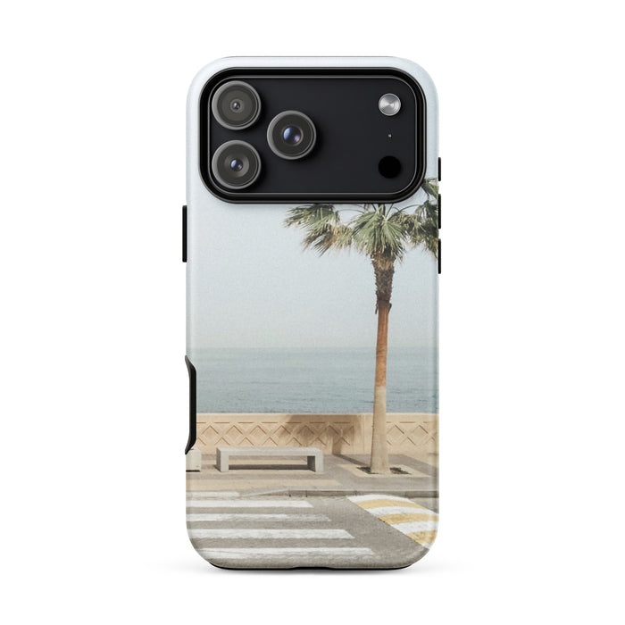 Phone case with palm tree design on a white background