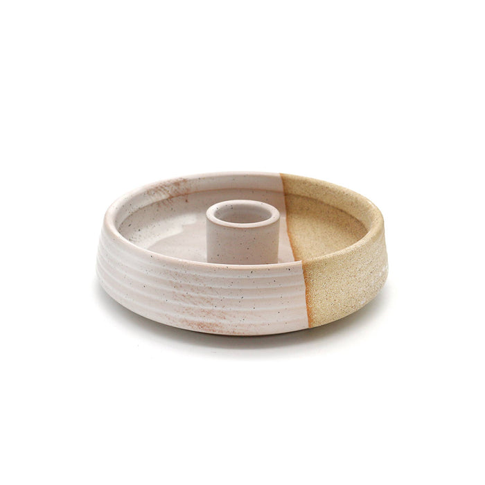 Beige Ridge Ceramic Palo Santo Burner