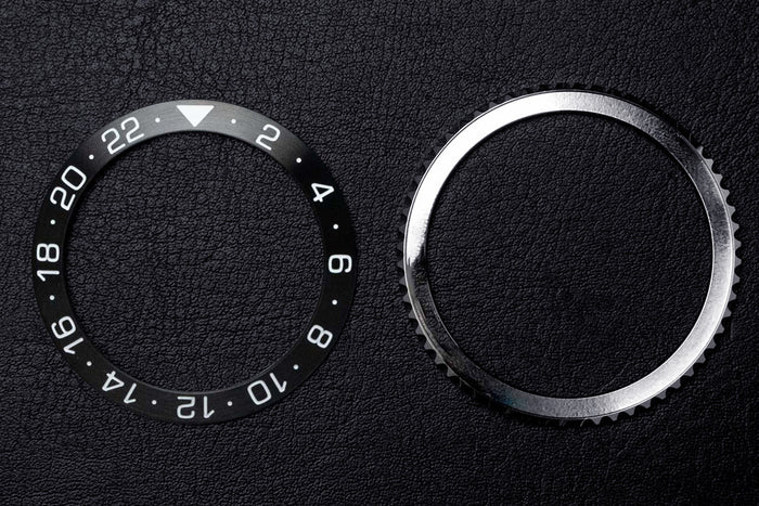 Bezel Bundle - Diver GMT Bezel Insert (Black - Type B) & 24-click Bi-directional Bezel