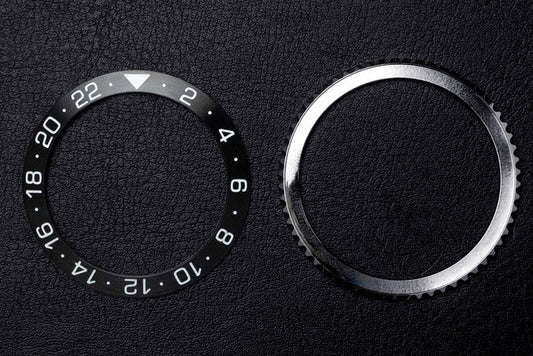 Bezel Bundle - Diver GMT Bezel Insert (Black - Type B) & 24-click Bi-directional Bezel