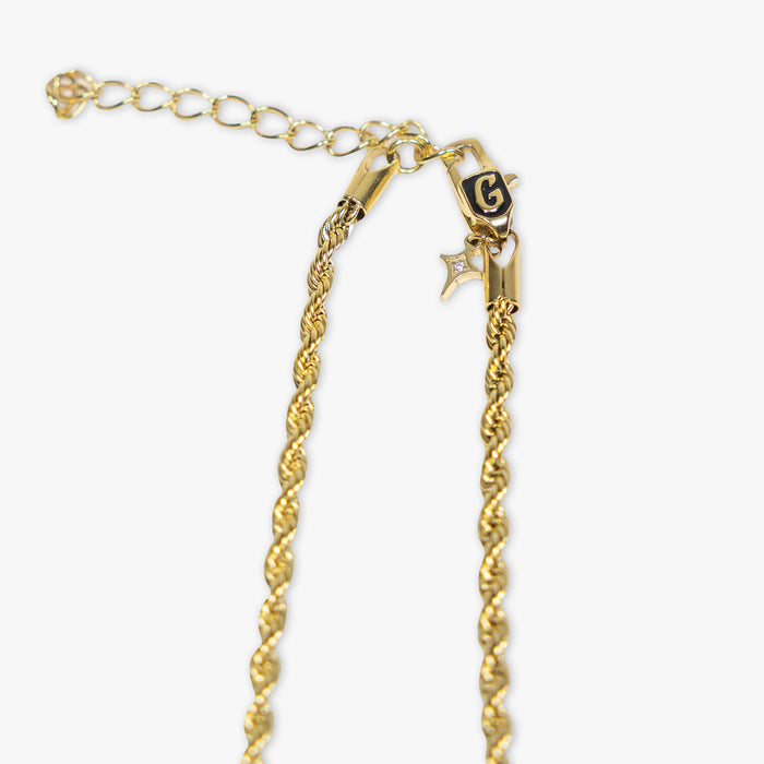 Yellow Gold BL101 Established necklace on white background