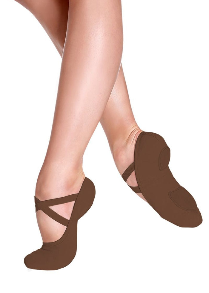 Bliss Youth Split-Sole Canvas Ballet Shoe (Mocha)