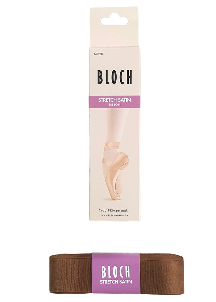 2 yards of A0528 Bloch Stretch Pointe Shoe Ribbon in color B29 Dark Skintone