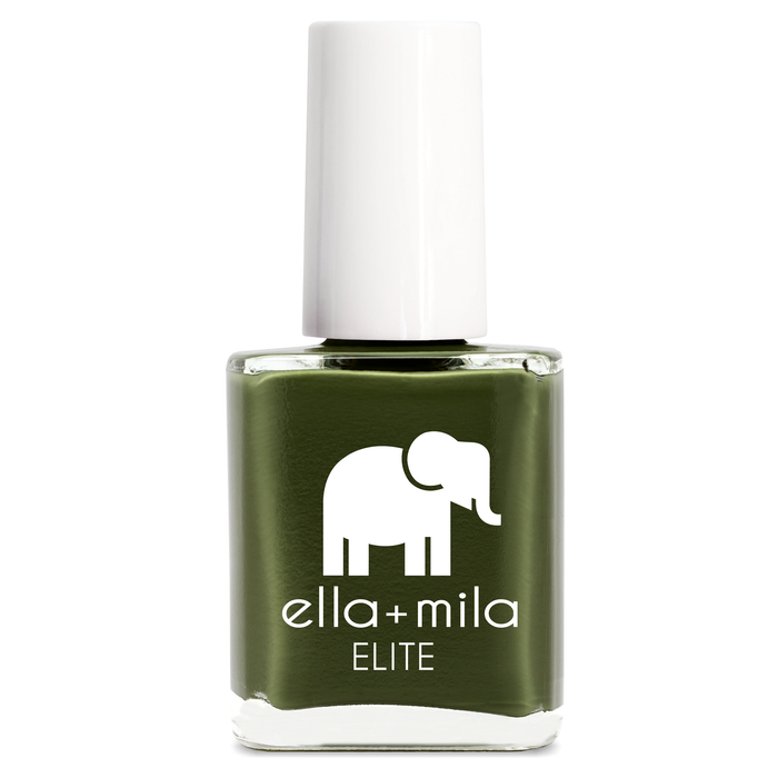 Bon Voyage dark olive green nail polish bottle – ella+mila
