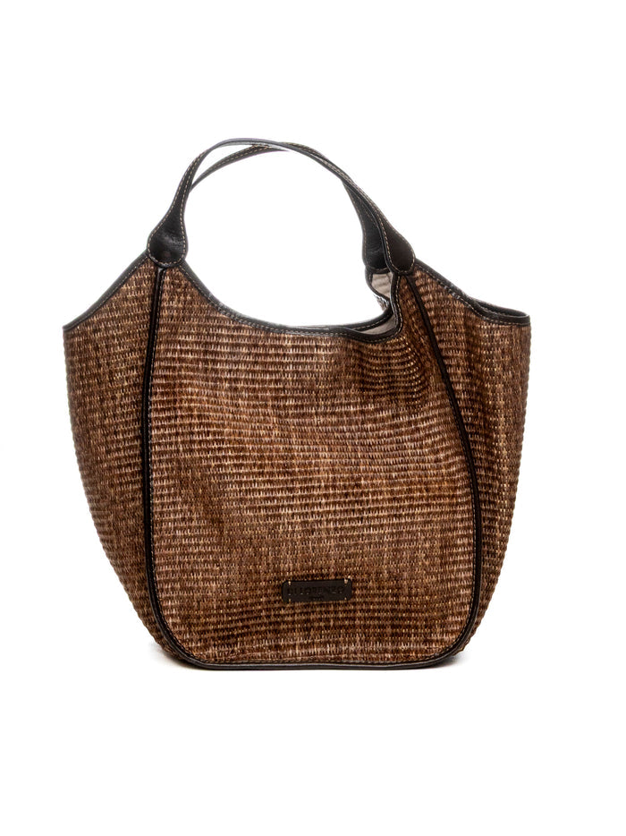 DI LORENZO borsa a spalla gioia marrone GIOIA RAFFIA-T.MORO