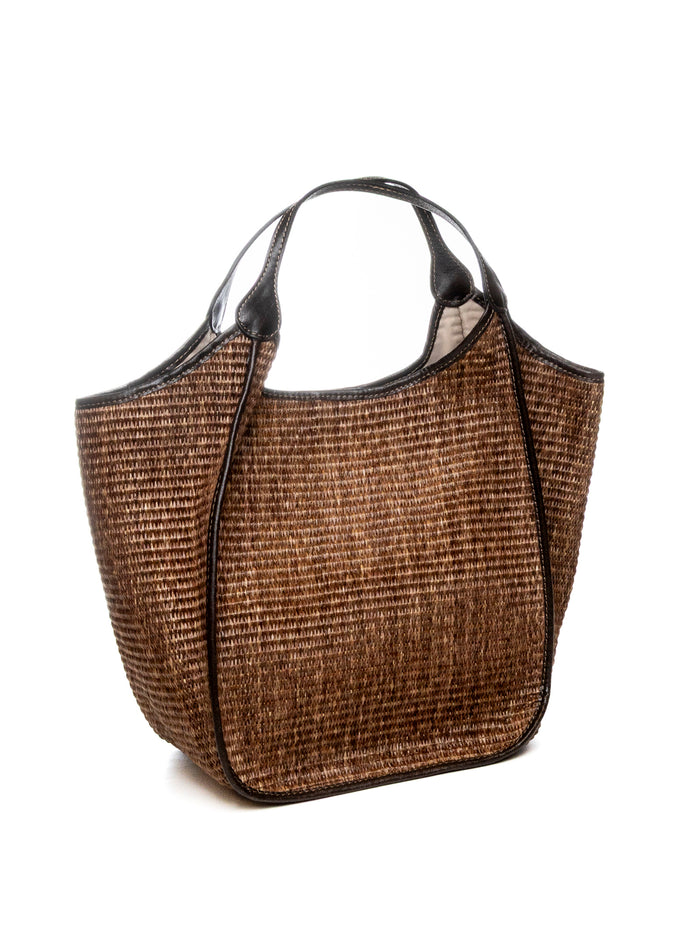DI LORENZO borsa a spalla gioia marrone GIOIA RAFFIA-T.MORO