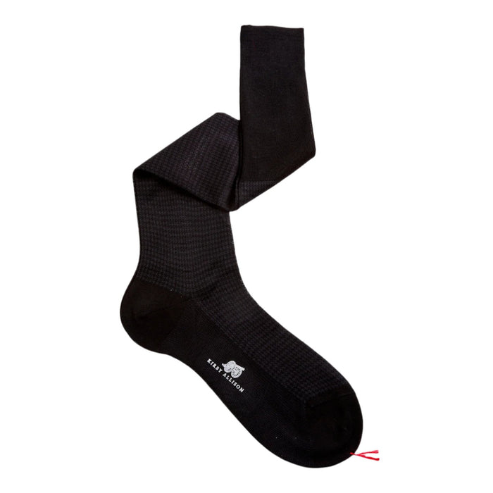 Bresciani Houndstooth OTC Cotton Dress Socks
