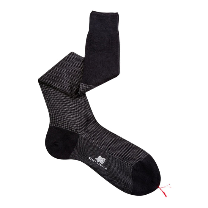 Bresciani Houndstooth OTC Cotton Dress Socks