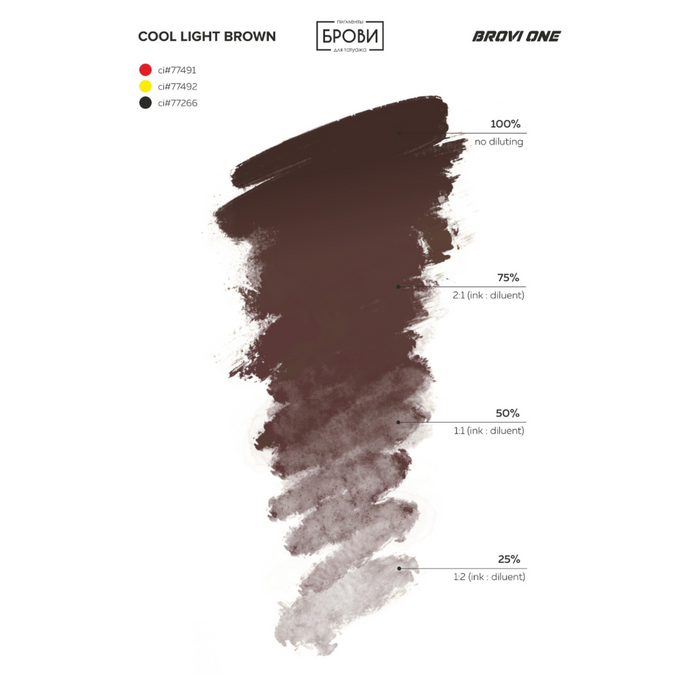 Brovi ONE Inorganic Cool Light Brown Pigment Supreme Permanent