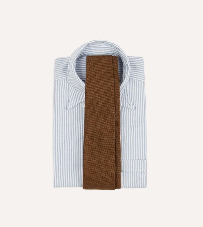 Brown Pure Cashmere Solid Tipped Tie