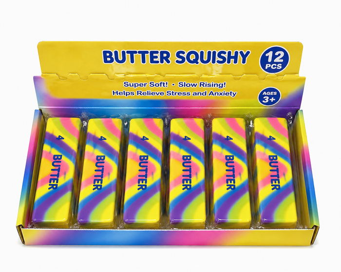 Butter Squishy Toy – Rainbow Edition (5.5”)