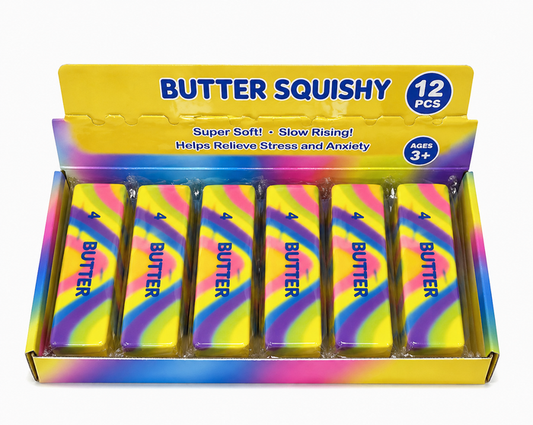 Butter Squishy Toy – Rainbow Edition (5.5”)