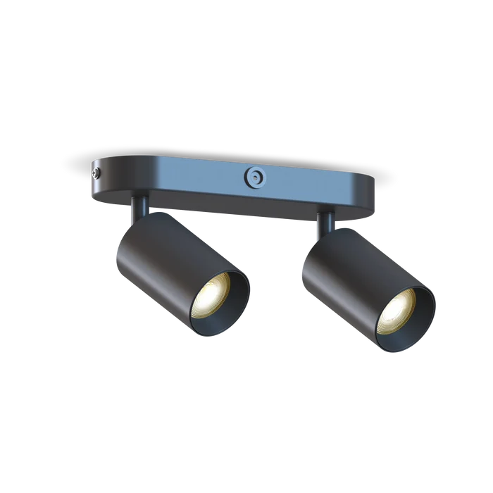 Calex Ceiling Spot Light - 2x GU10 - Oval - Black