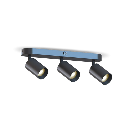 Calex Ceiling Spot Light - 3x GU10 - Oval - Black