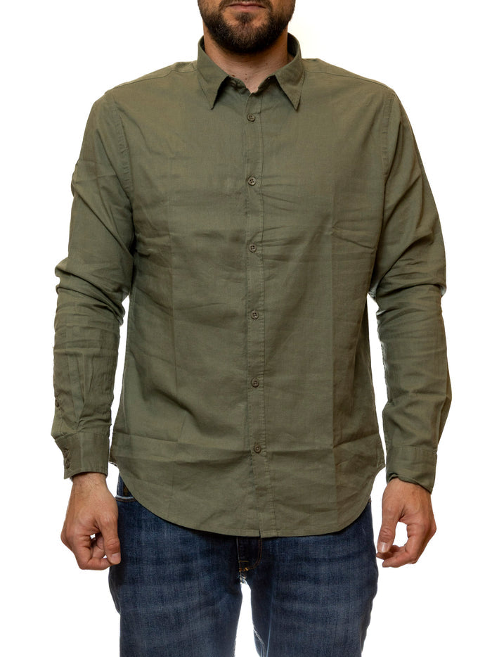 CENSURED camicia lino verde SM6437 LNC5-32