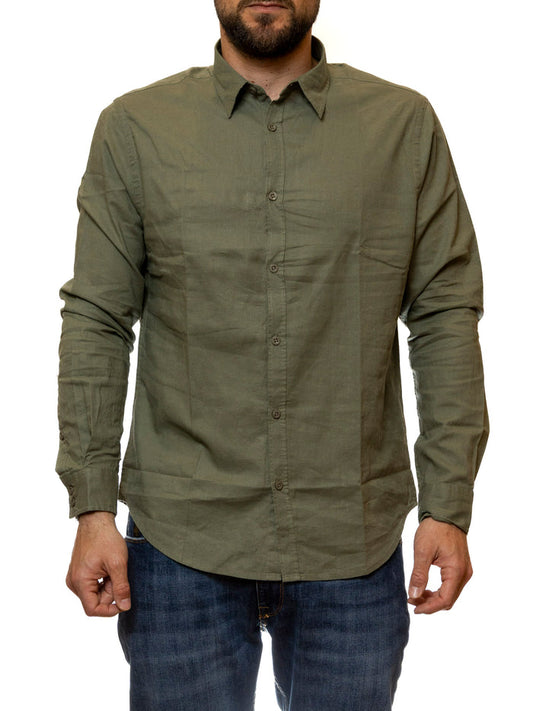 CENSURED camicia lino verde SM6437 LNC5-32
