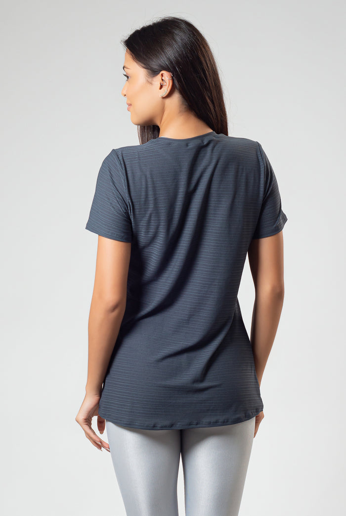Camisa Alongada Dry Line Cinza