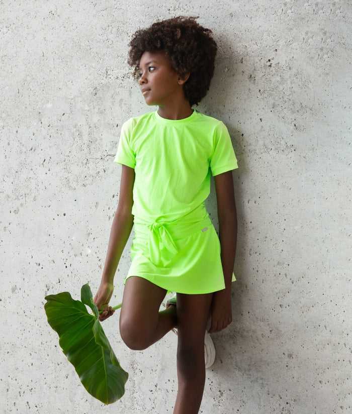 Camisa Feminina Infantil Laço Verde