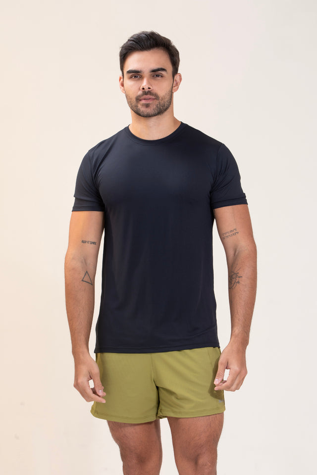 Camisa Masc Crepe Beat Costas - Preta