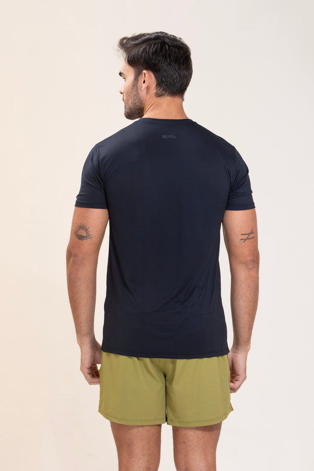 Camisa Masc Crepe Beat Costas - Preta