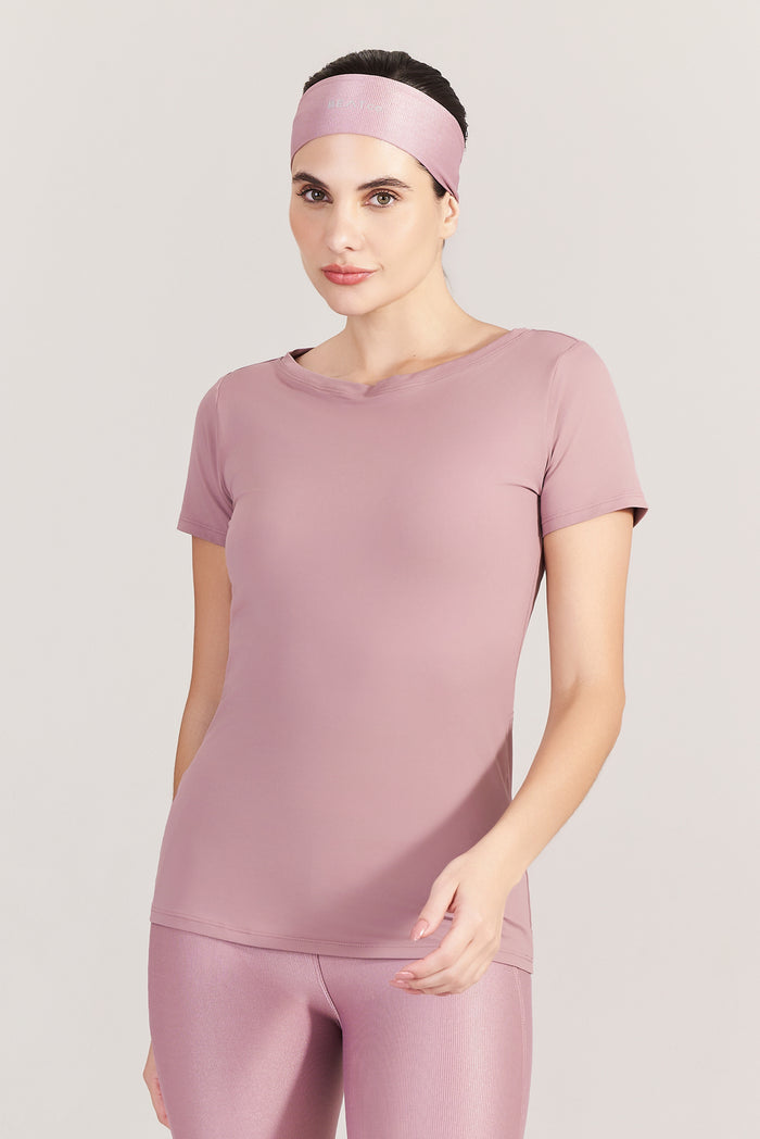Camiseta Feminina Sun Rosa Acinzentado