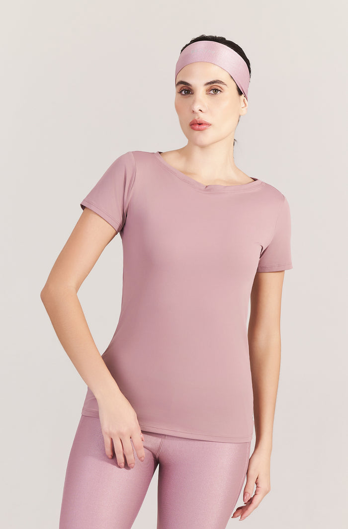Camiseta Feminina Sun Rosa Acinzentado