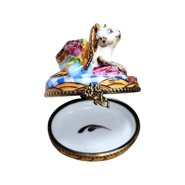 Cat 2 Bonnet Porcelain Limoges cat cats limoge box French Trinket Box
