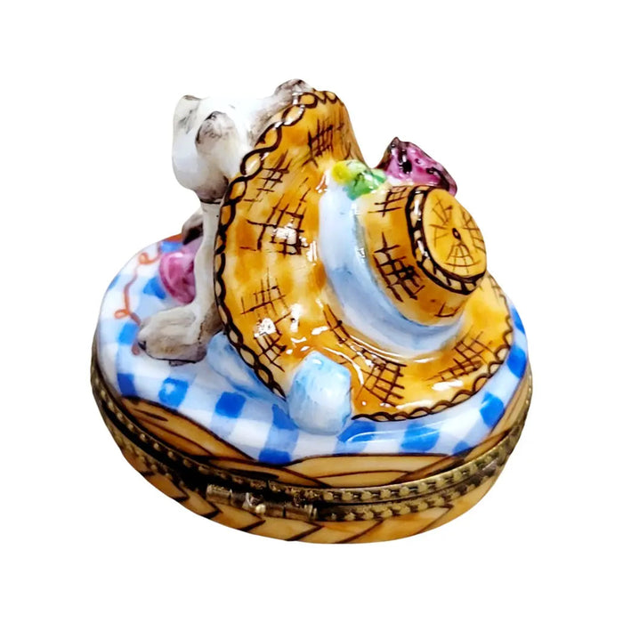 Cat 2 Bonnet Porcelain Limoges cat cats limoge box French Trinket Box