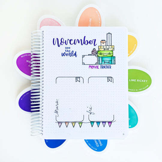 Catherine Pooler - Stencil - Weekly Ten. The Weekly Ten Stencil is a handy grid to cover both weekly layouts as well as other list pages you may need to put together. Available at Embellish Away located in Bowmanville Ontario Canada. Example by Catherine Pooler