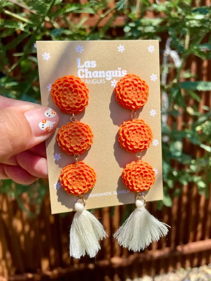 Cempasúchil Flower Dangle Earrings