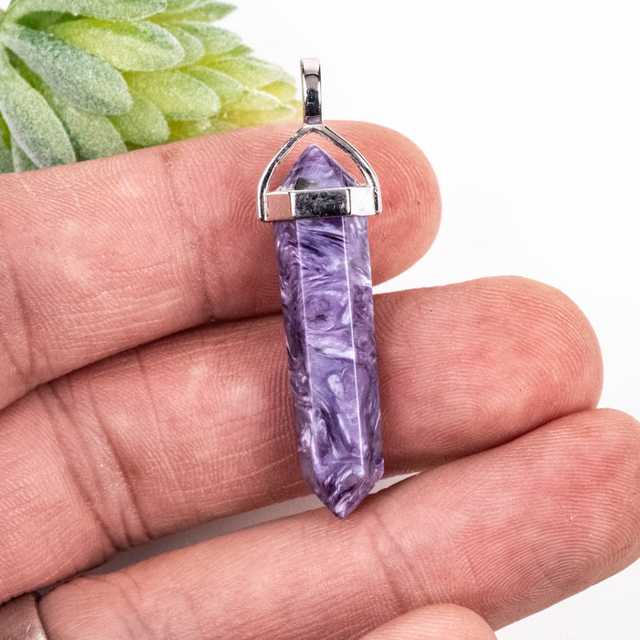 Charoite Hexagon Pendant .925 Silver - InnerVision Crystals