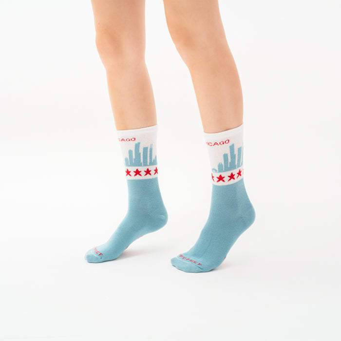 Chicago skyline crew socks
