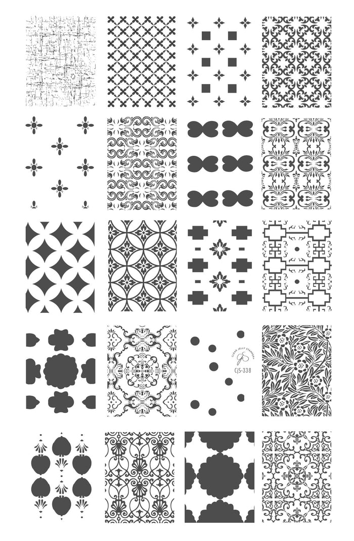 CjS-338 - Full Nail Fab - Blissful Baroque | Clear Jelly Stamping Plate