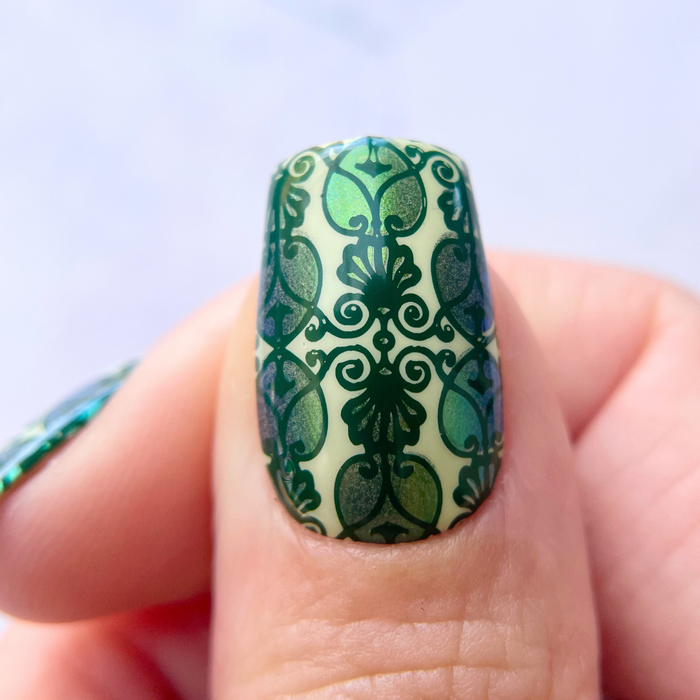 CjS-338 - Full Nail Fab - Blissful Baroque | Clear Jelly Stamping Plate