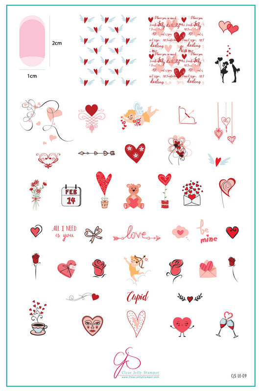 CJSLE-09 - Cupid's Crush   |  Clear Jelly Stamping Plate