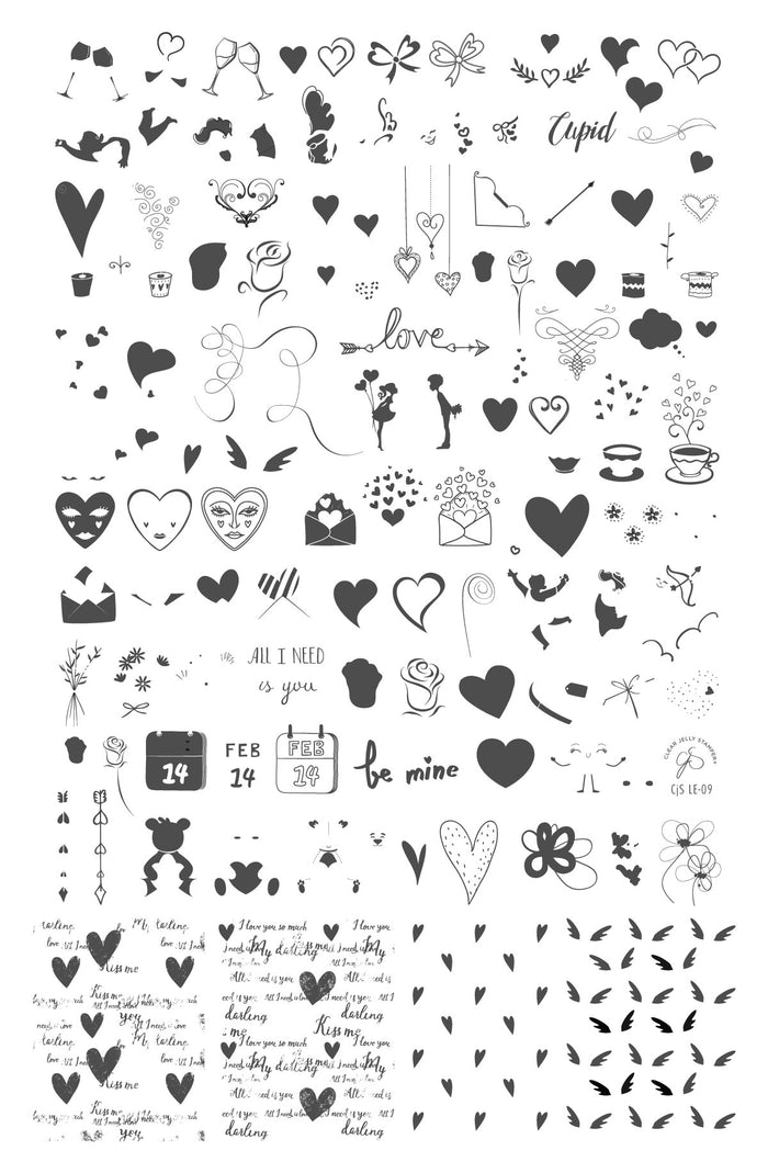 CJSLE-09 - Cupid's Crush   |  Clear Jelly Stamping Plate