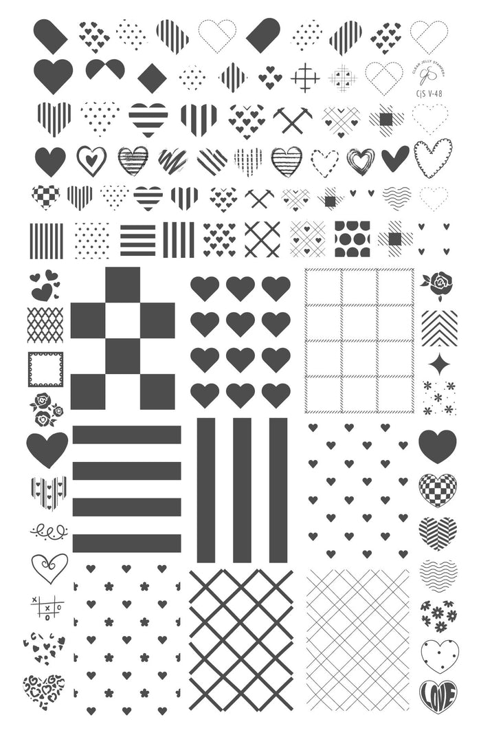 CJSV-48 Patchwork Valentine    | Clear Jelly Stamping Plate