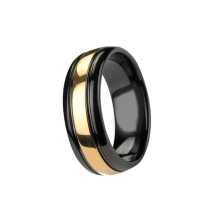 Clasic Black & Gold Tungsten Carbide Ring