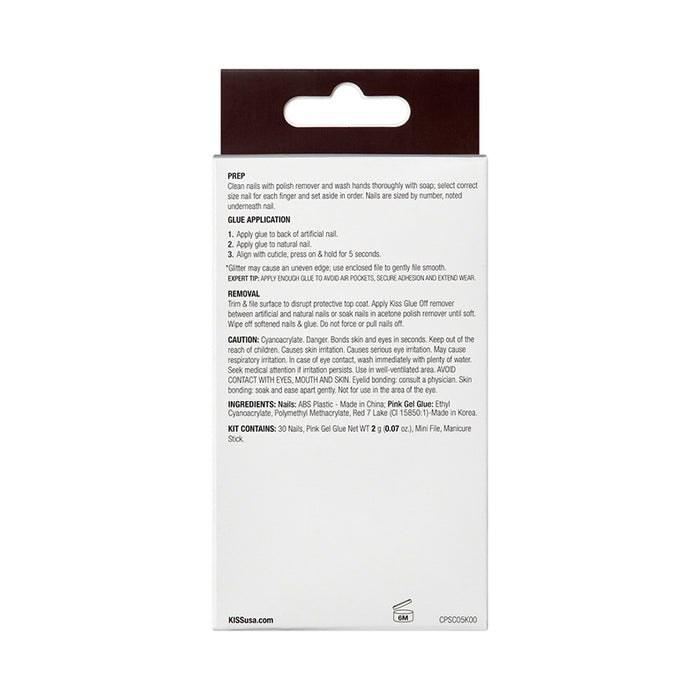 IVY BEAUTY by KISS premium press on nails packaging back showing instructions and hang tab