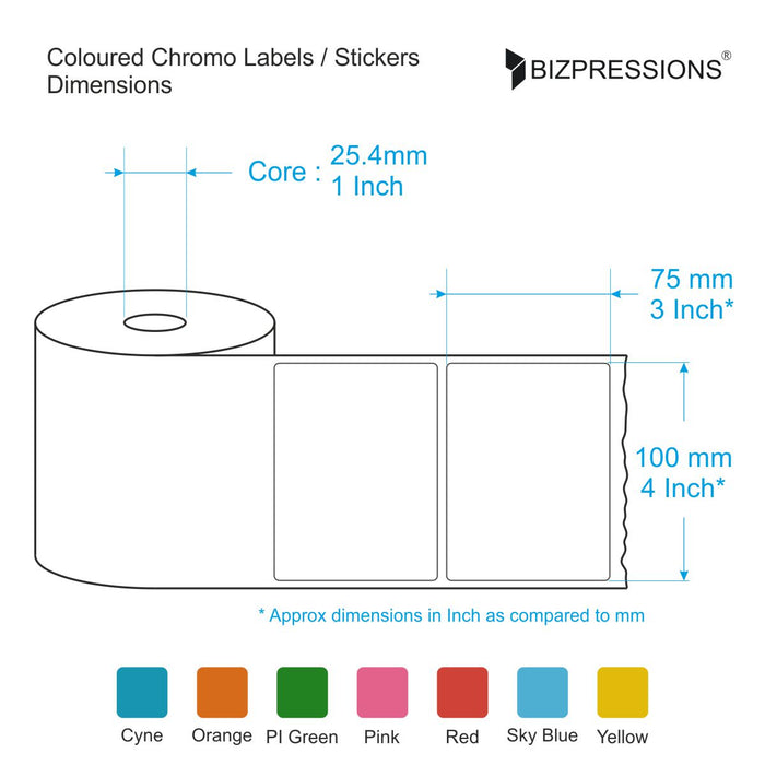 Coloured Chromo Label Sticker Roll