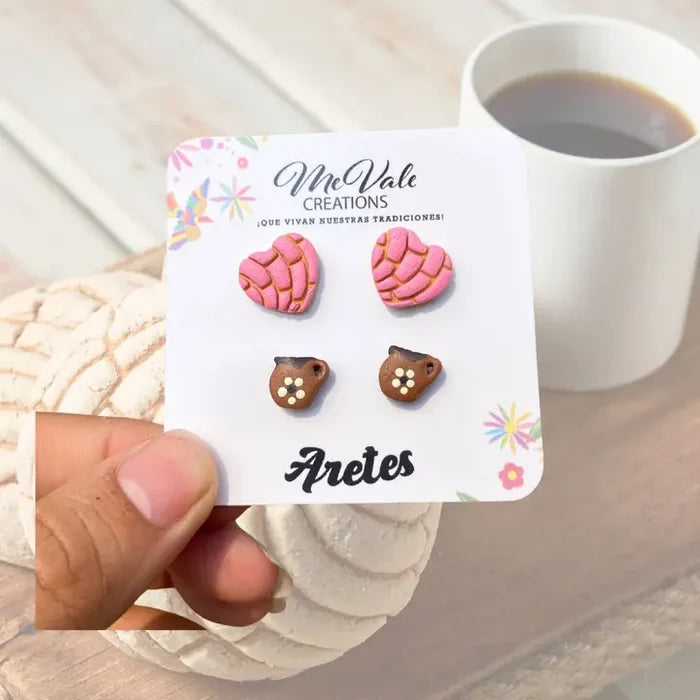 Concha Y Cafe Stud Earrings