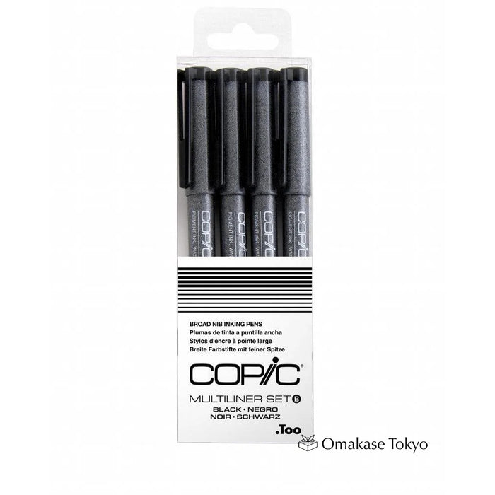 Copic Multiliner Marker Set Black 4 Pens